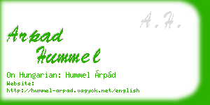arpad hummel business card