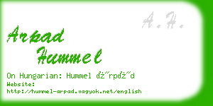 arpad hummel business card